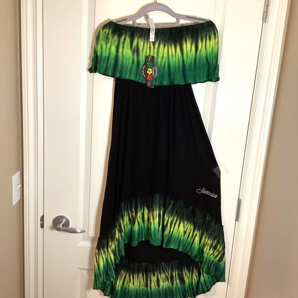 Show Off Jamaica Clothing Women's Vacation Dress One Size Colorful Cold Shoulder